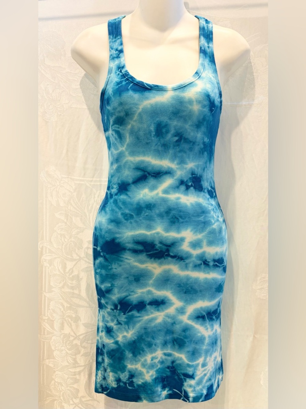 Talentless Aqua Tie Dye Tank Dress Mini Size S Bodycon Beach $49